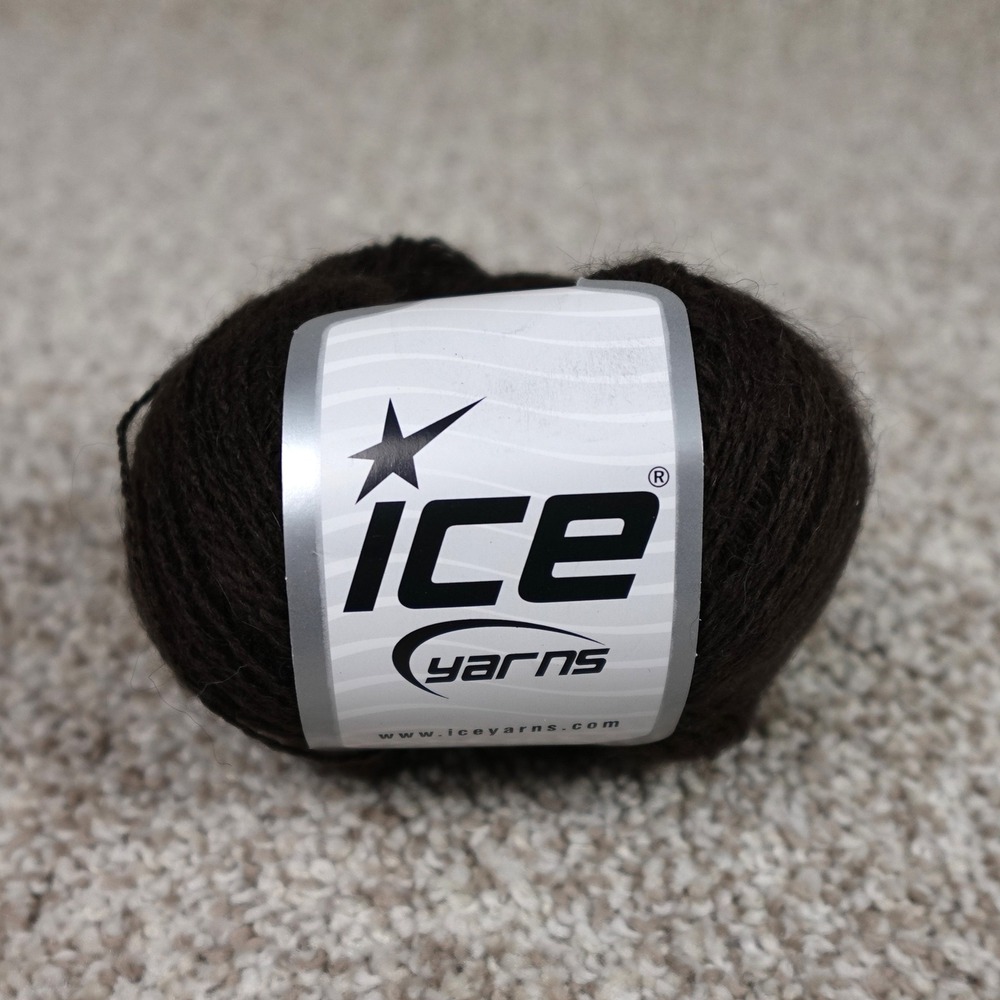 Ice‎ Yarns Ande Alpaca Dark Brown 50g 350m Alpaca Acrylic Blend Fine Yarn Skein
